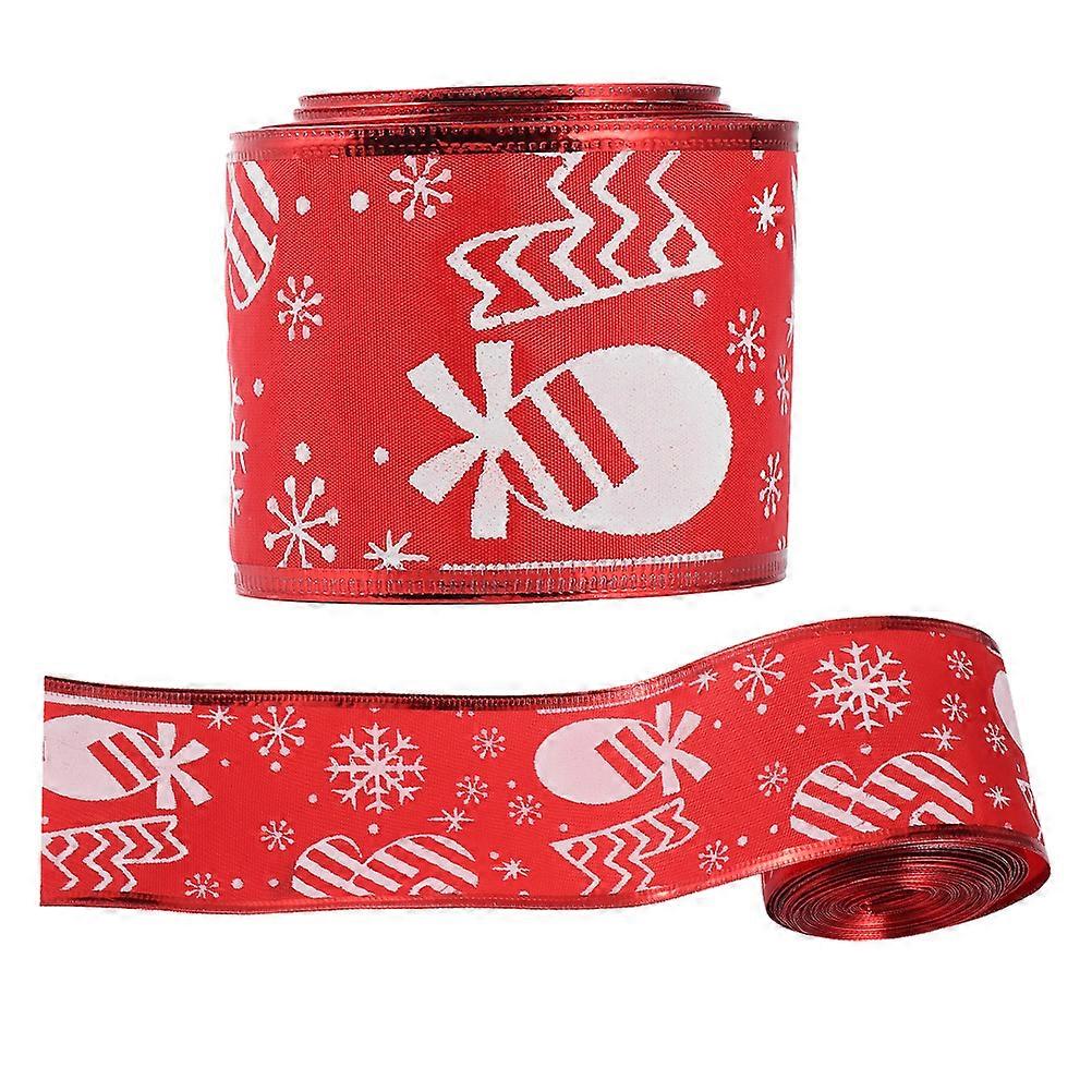 2 Rolls Wide Red Christmas Ribbon with Snowflake Print for Wrapping, Sewing, DIY Crafts, Bows & Holiday Decorations