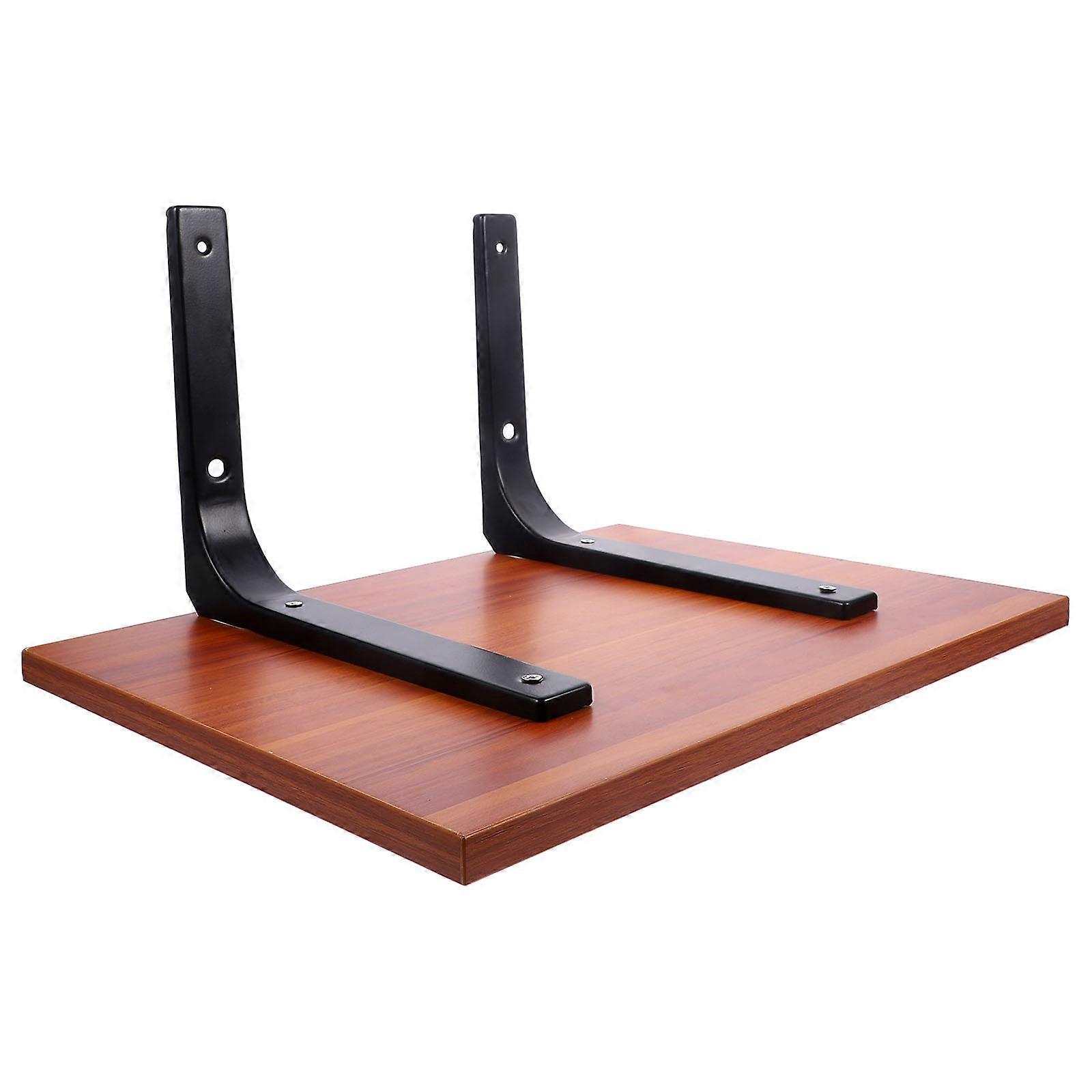 Floating Shelf Bracket Rust Resistant Metal Shelf Supports Homeowners Angle Design Light Brown 1Set