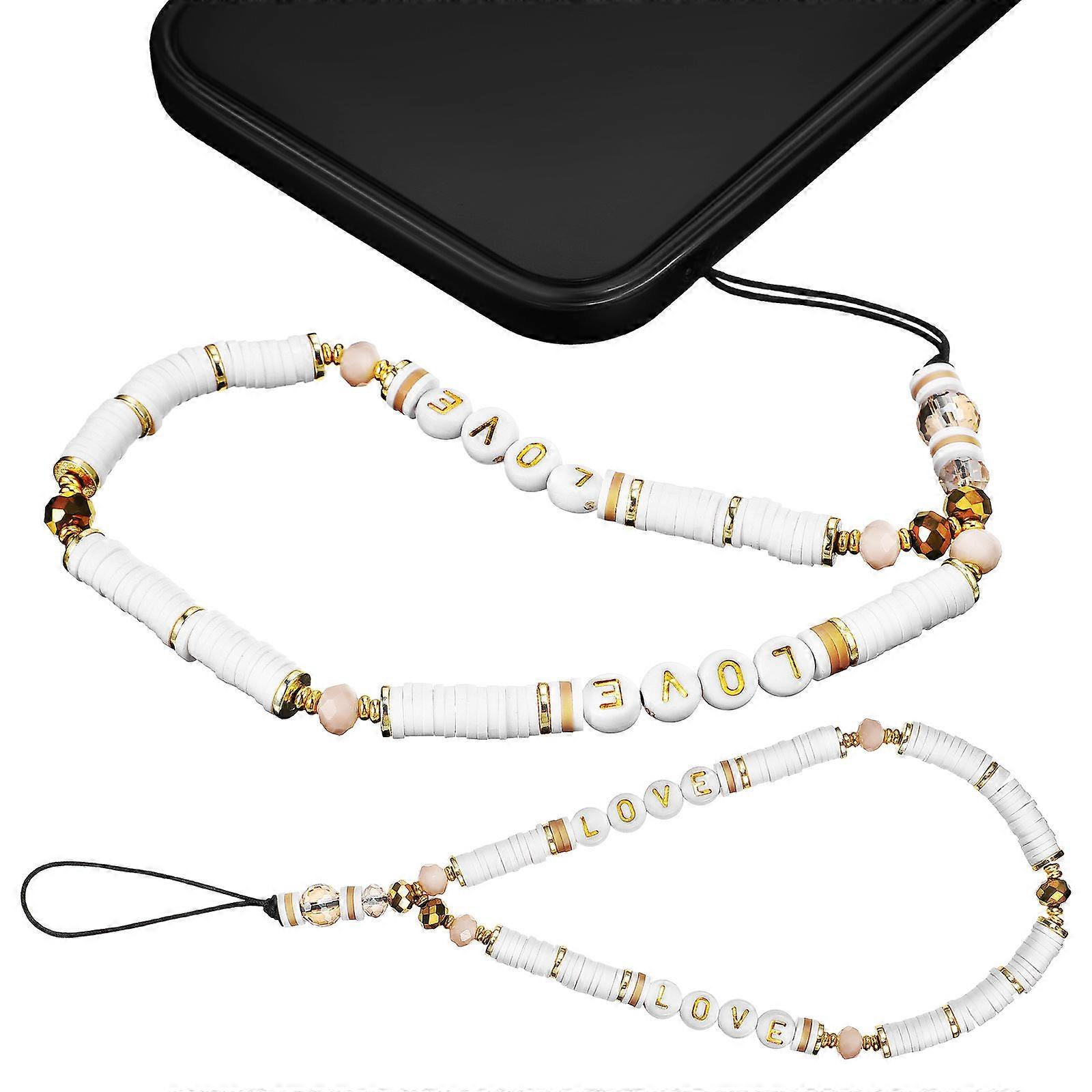 a polished and engaging product description you can use for the item **"2 Pcs Beaded Phone Charm Lanyards Fixing Strap Fashionable Wrist Straps For