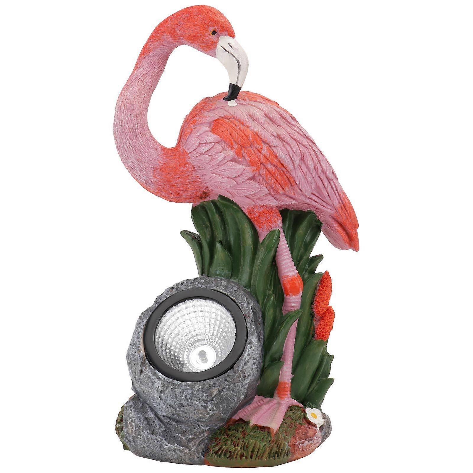Garden Decoration Flamingo Shape Solar Panel Powered Pink 25x10cm Porch House Decor 1Pc
