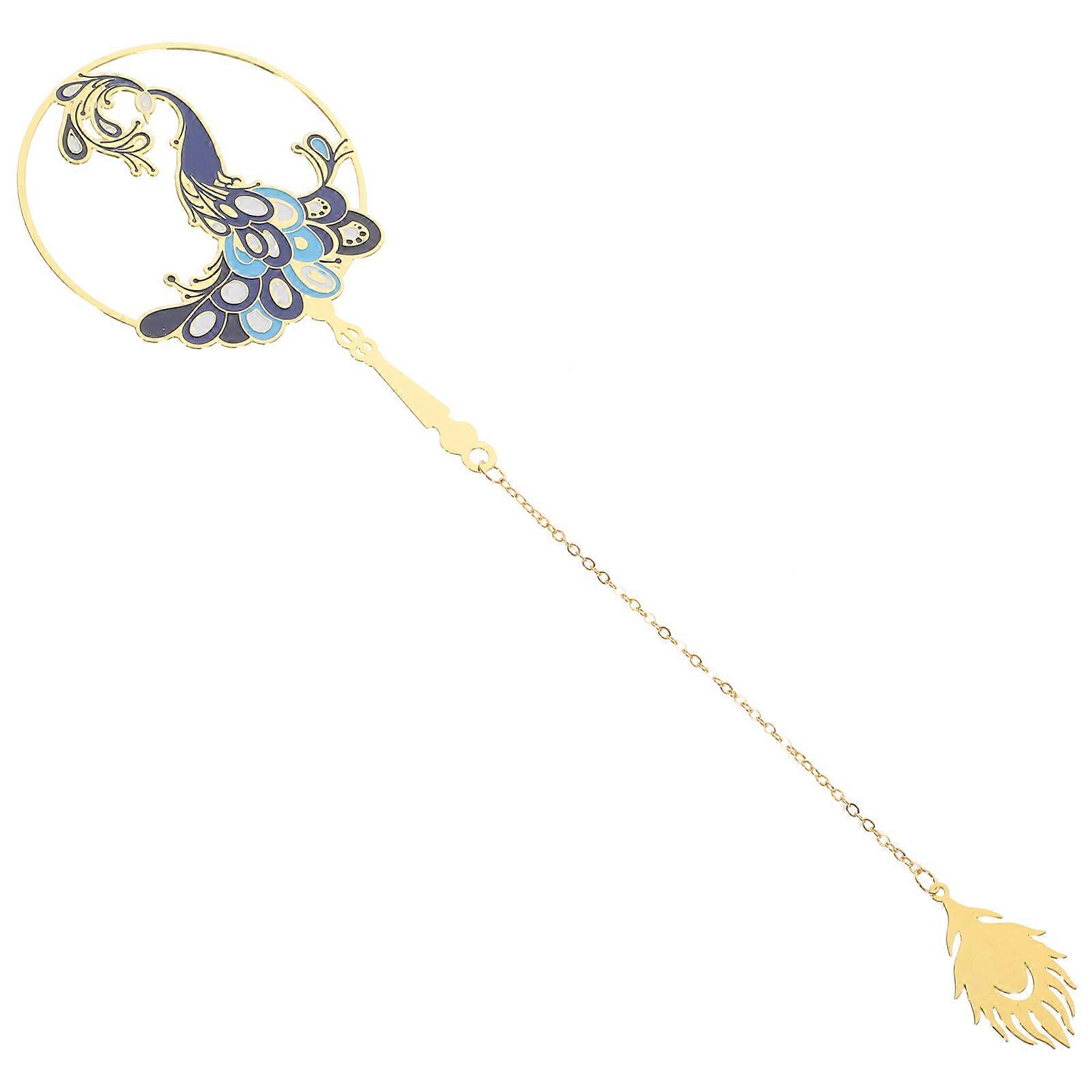 Elegant Retro Copper Peafowl Bookmark Delicate Design for Book Lovers, Friends, and Classmates Practical and Beautiful Reading Accessory