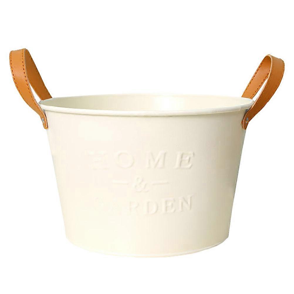 Retro Flower Holder Decorative Bucket Planter Home Use Flower Arrangement 8.7X6.7X5.5in 1Pack