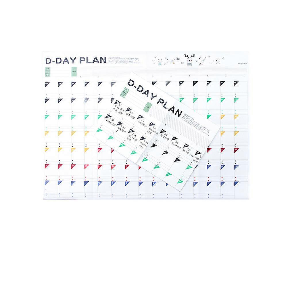 Daily Planner For To-Do Lists Countdown Calendar 12Pcs 51.8X37cm Multi-Colored Time Management Study Planning