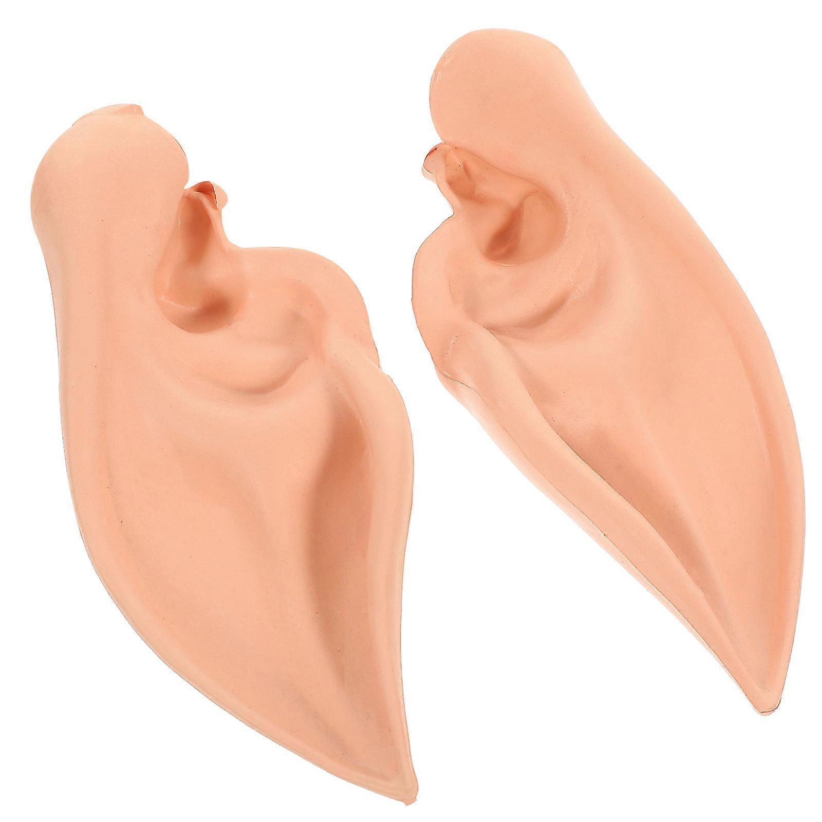 Artificial Ears Cosplay Accessory Halloween Party Ears Fairy Style Pointed Beige 1 Pair