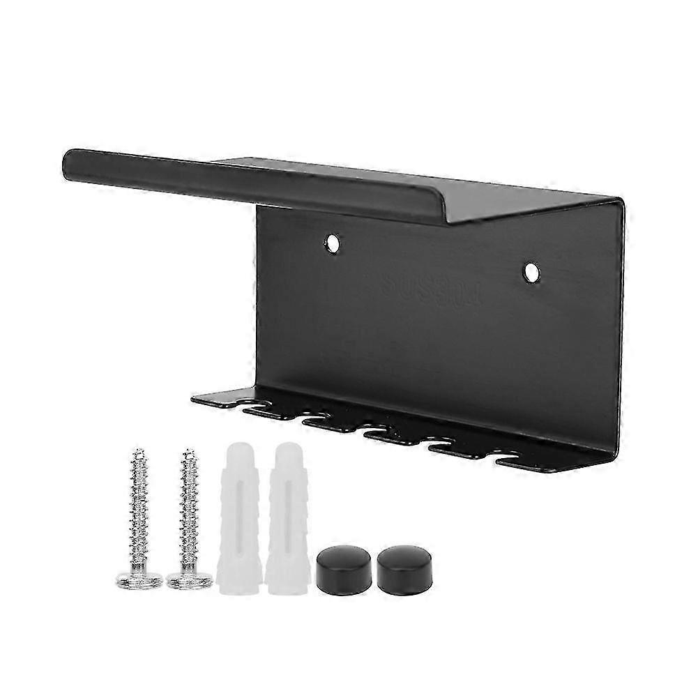 Stainless Steel Wall Mounted Toothbrush Holder Multi-function Cellphone Stand(black) Edition 0620