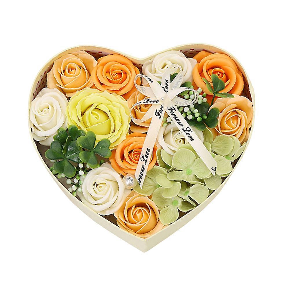 Flower Arrangement Box Heart Shaped Soap Flower present Box Plastic Material Wedding Favor 21*18cm 1Pack