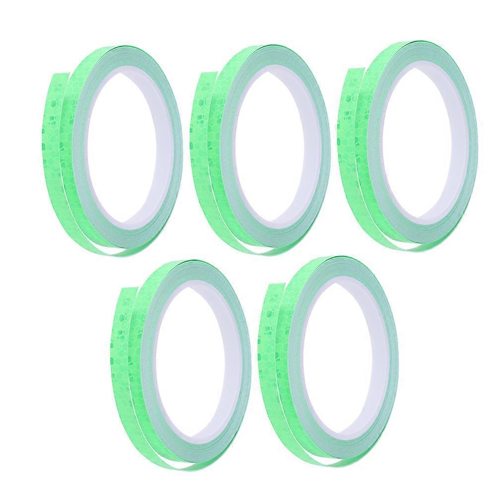 Glow-in-the-Dark Wheel Stickers Recessive Reflection 5Pcs Green 800*1 cm