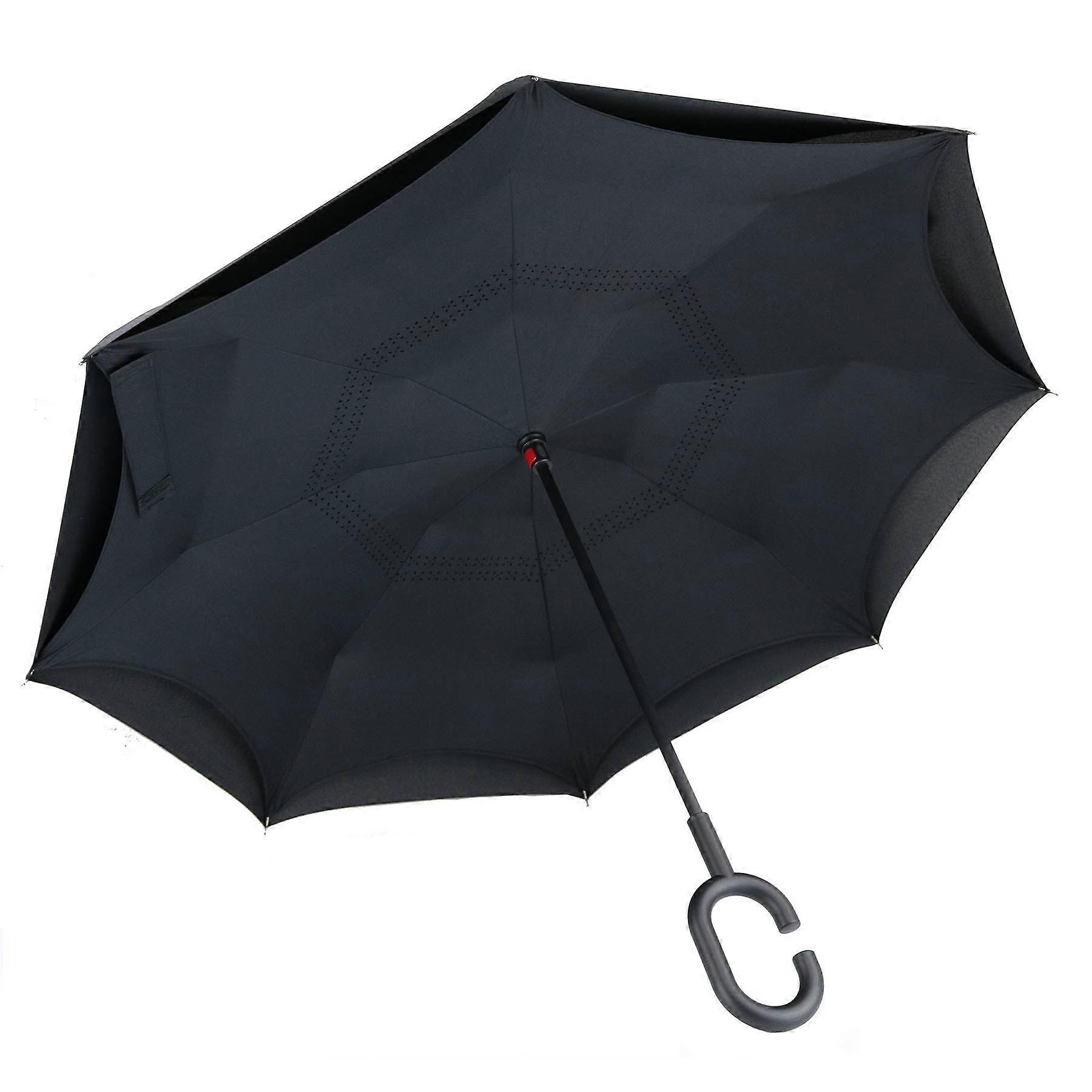 Automatic Folding Umbrella, 10-Rib Windproof, Auto Open and Close, Compact Travel Umbrella, Black or Grey