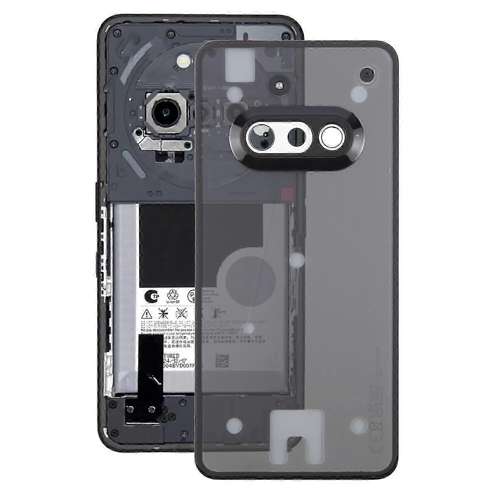 For Nothing Phone 3a A059 Tempered Glass Back Cover with Camera Frame Protection