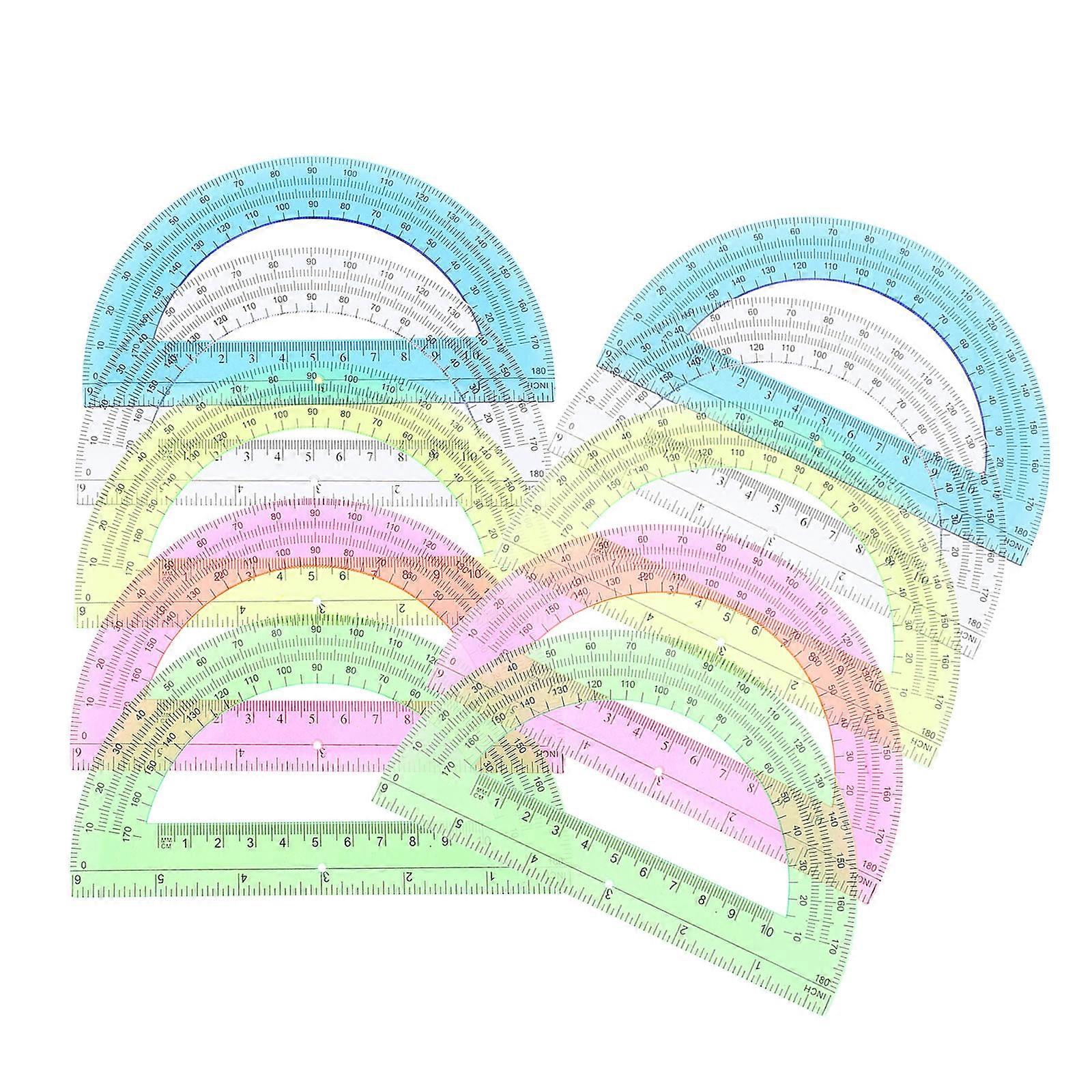 Angle Protractors Geometry Tasks Engineering Projects 12Pcs Transparent