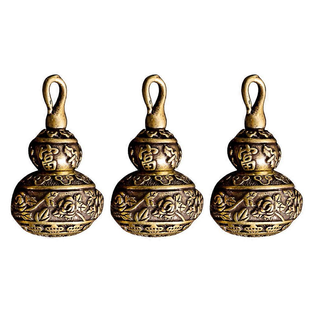 Gourd Keychain Pendants Shape Copper Diy Key Chain 3Pcs