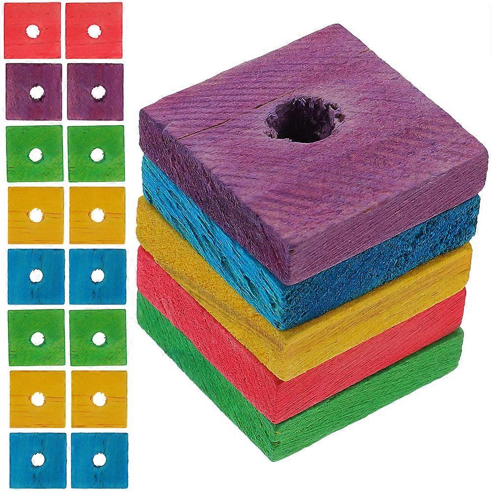 50pcs Parrot Chewing Toys for Beak Maintenance – Encourages Healthy Beak Trimming, Interactive Play, Brightly Colored Wooden Pieces