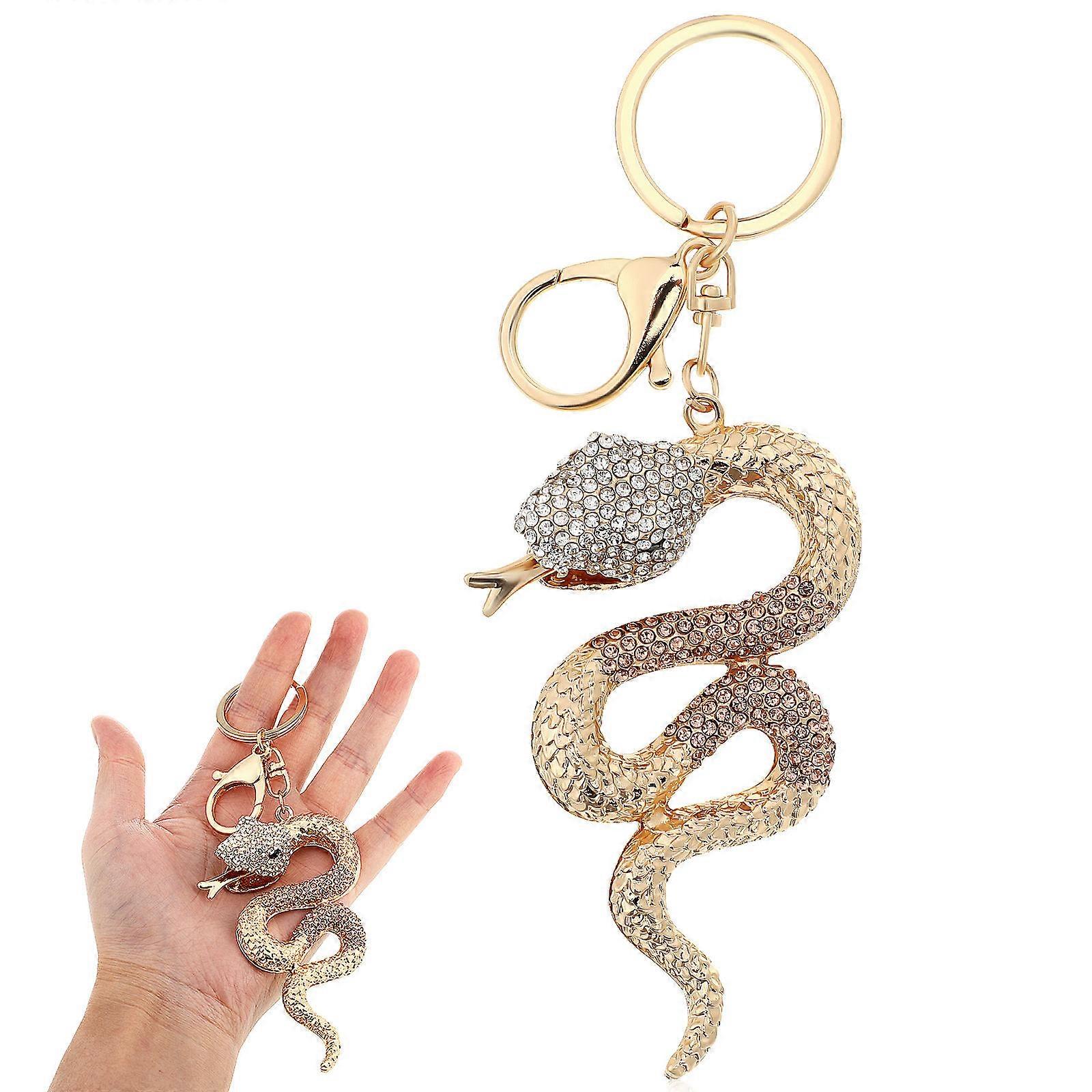 Grunge Keychain Snake Charm Chinese New Year Style Rhinestone Material 15.60X5.70X2.00CM 1 Set
