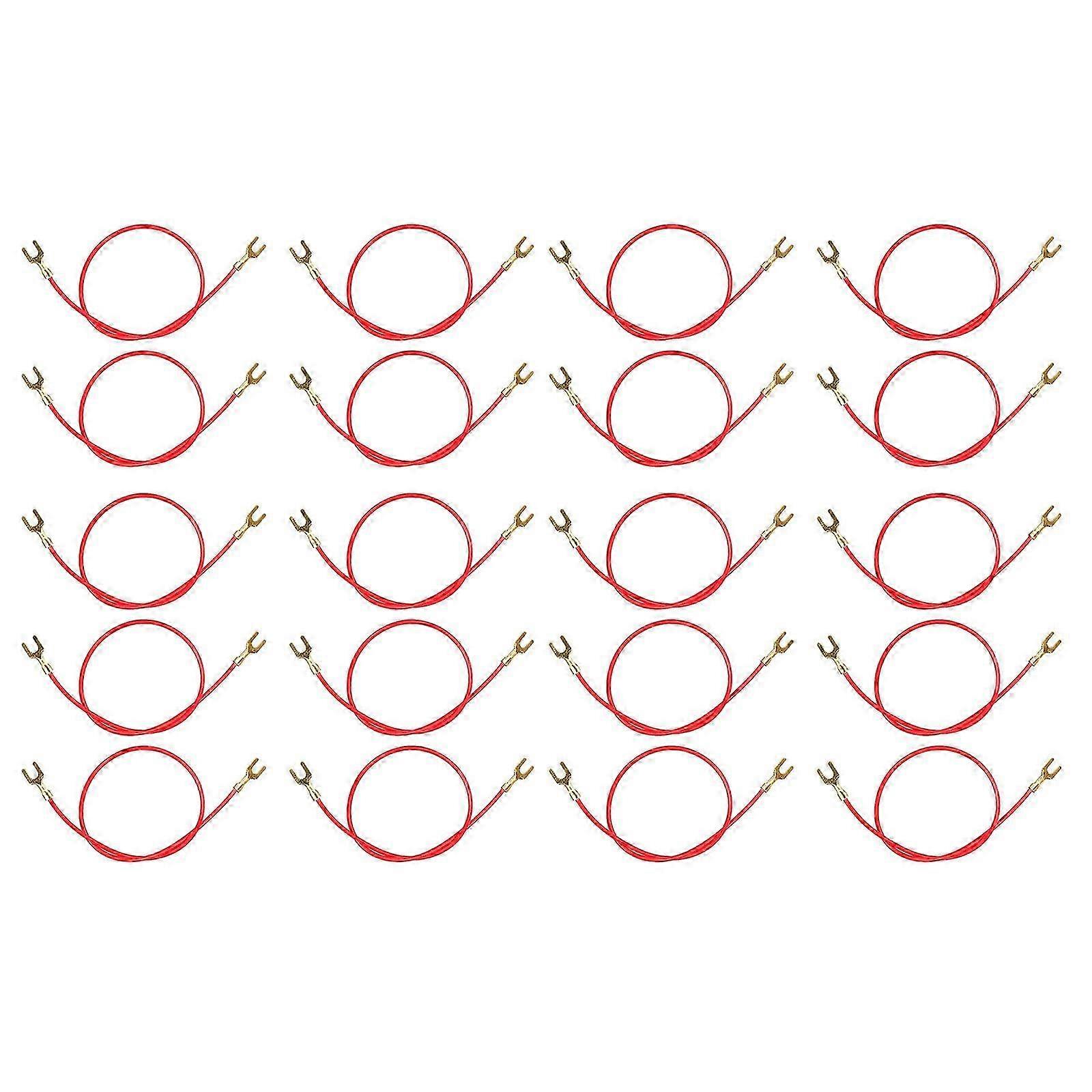 20Pieces Double Ended U Shape Clip Test Leads 21cm Long Testing Current Test Wires Electricity Experiment Power Leads Red 2025