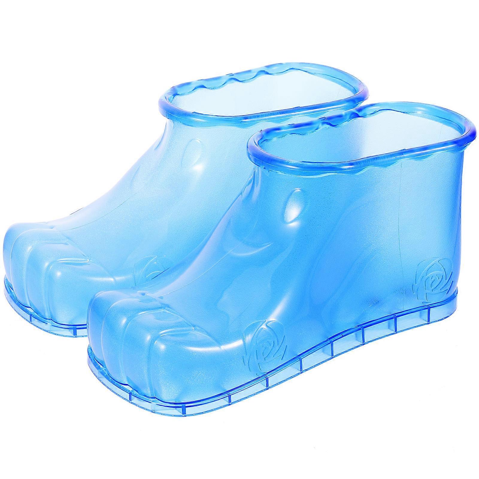 Feet Soaking Shoes Foot Soaker Shoes Sauna Blue 26.00X12.00X10.00CM Large Capacity 1 Pair