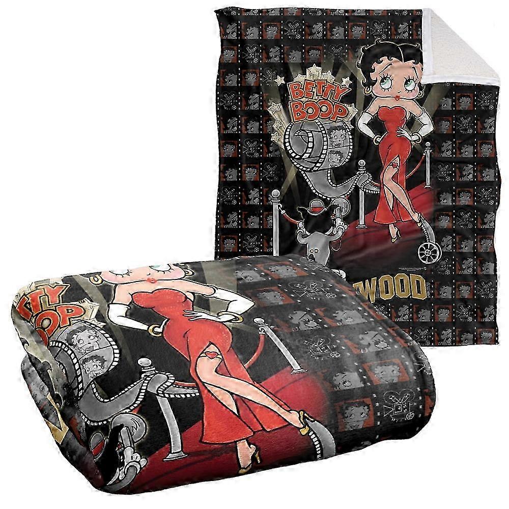 Soft Touch Sherpa Back Throw Blanket, Suitable for Betty Boop