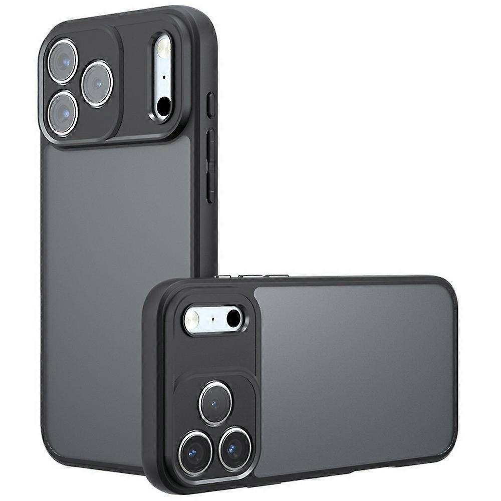Compatible For iPhone 17 Pro Case Skin-Touch TPU + PC Matte Phone Shell, Transparent Black