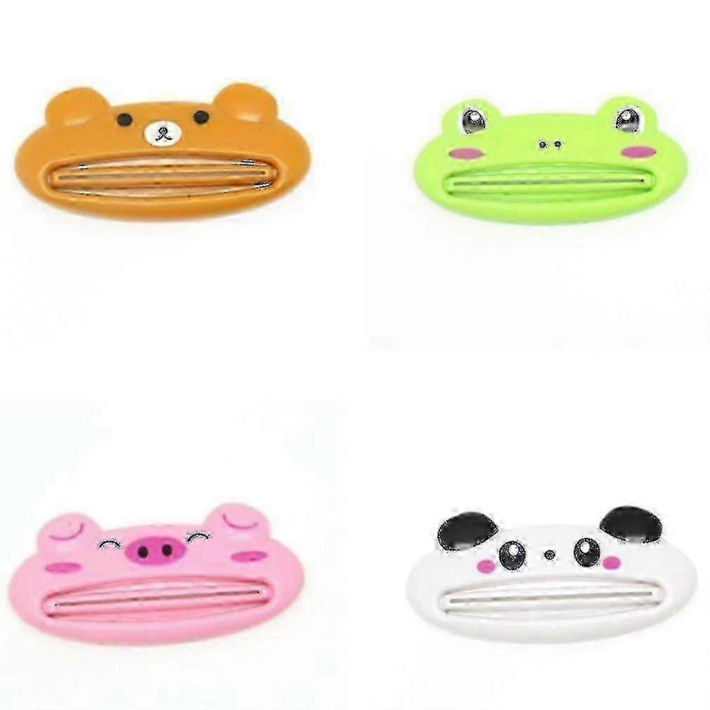 4pcs Cartoon Squeeze Tube Dispenser Easy Press Rolling Holder Bathroom Tools 5 Types Random G