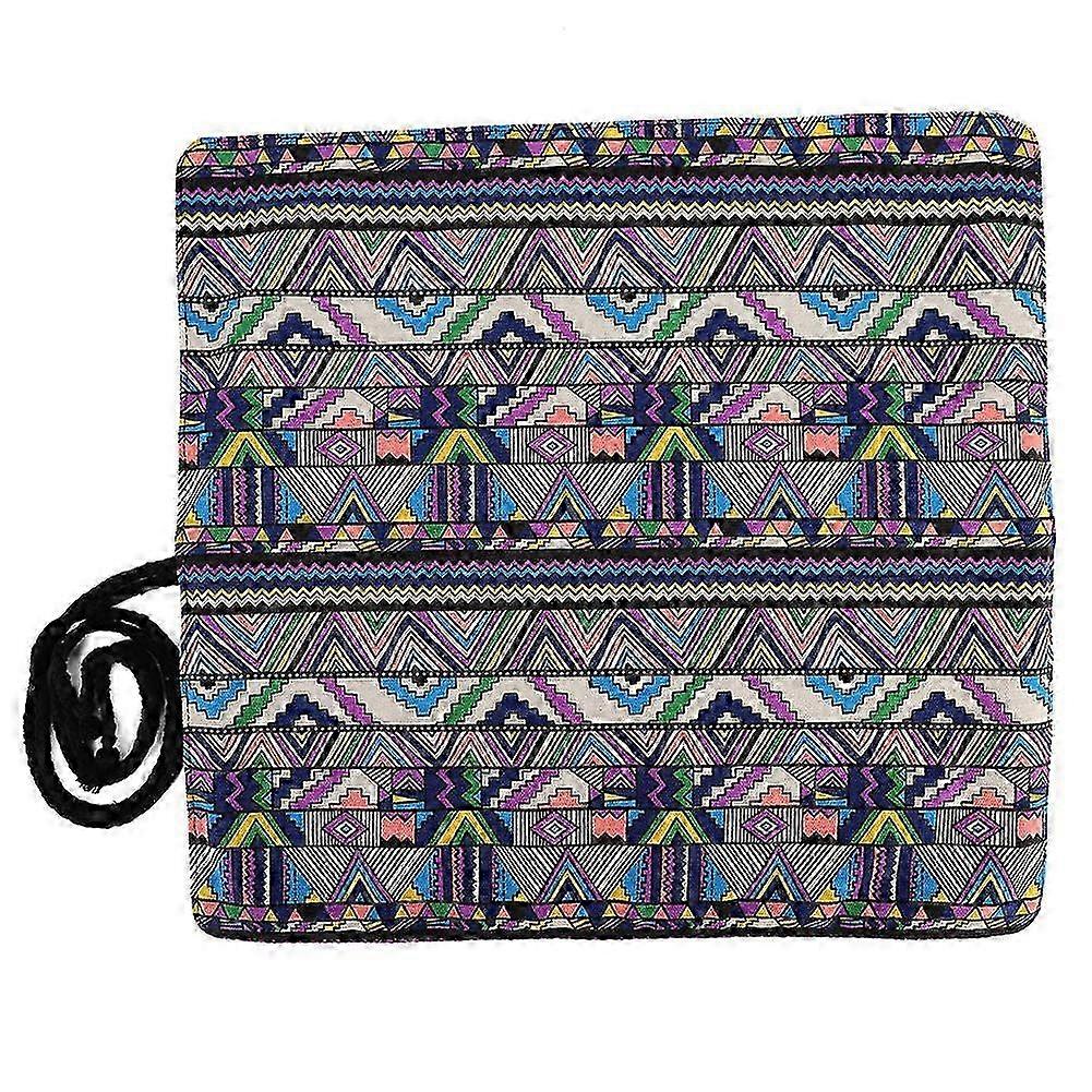 20 Holes Printing Canvas Pen Curtain Stationery Case Pen Bag Storage Pouch (National Style)