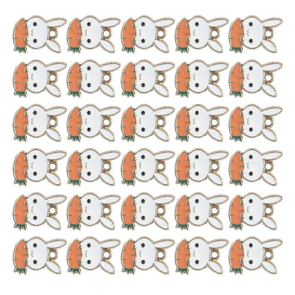 Charms For Jewelry Making Easter Design Rabbit Carrot Pendant Orange 1.40X1.00X0.10CM 30Pcs