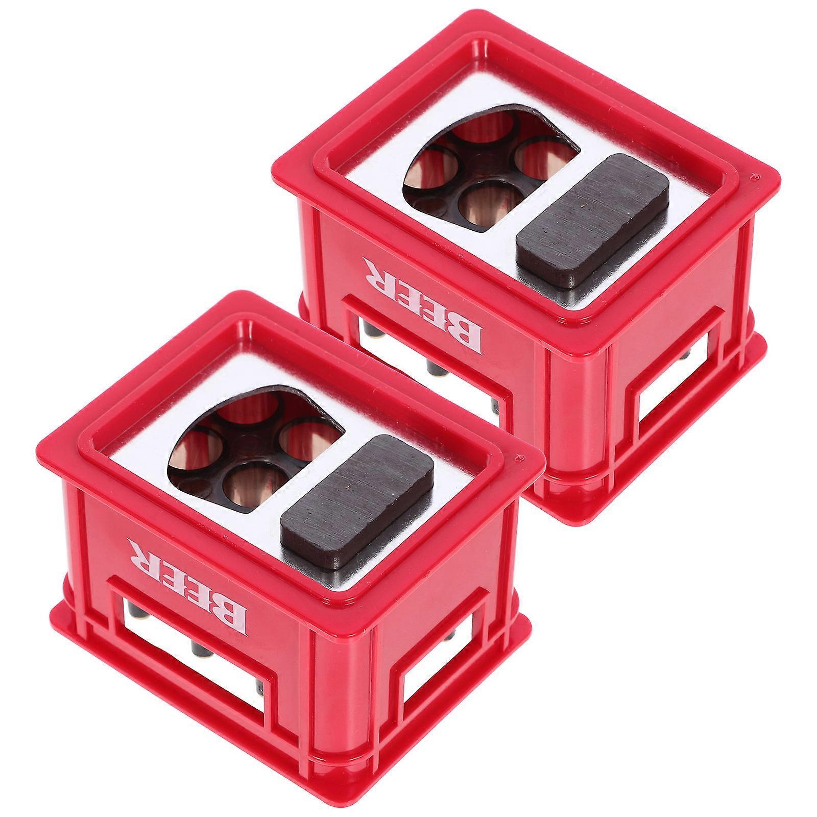Magnetic Bottle Opener Unique Crate Shape, Portable & Lightweight, 2pcs Set for Bartenders, Home, Party & Bar Use
