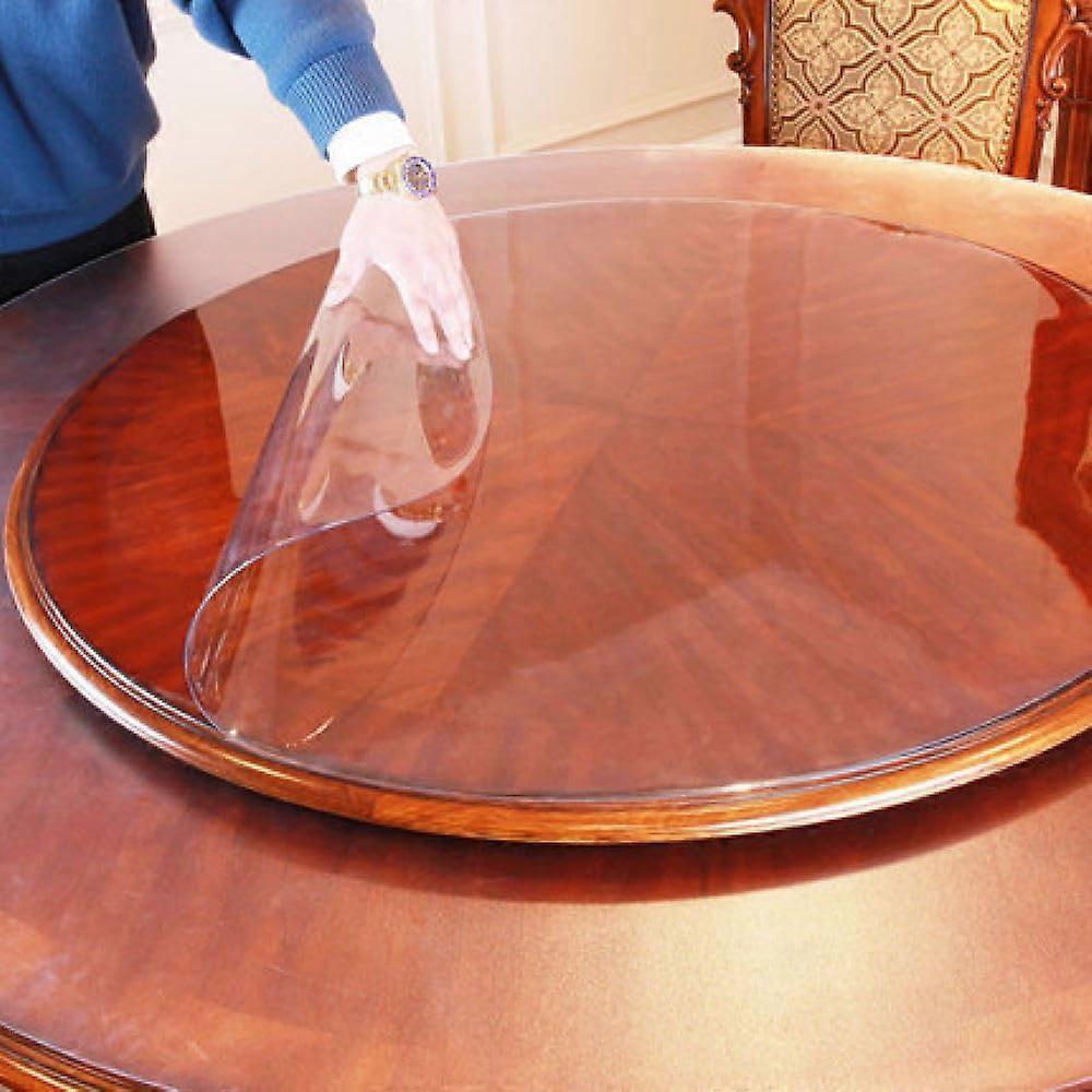 Super Large Round PVC Tablecloth Diameter 150cm Transparent Kitchen Frosted Glass Table
