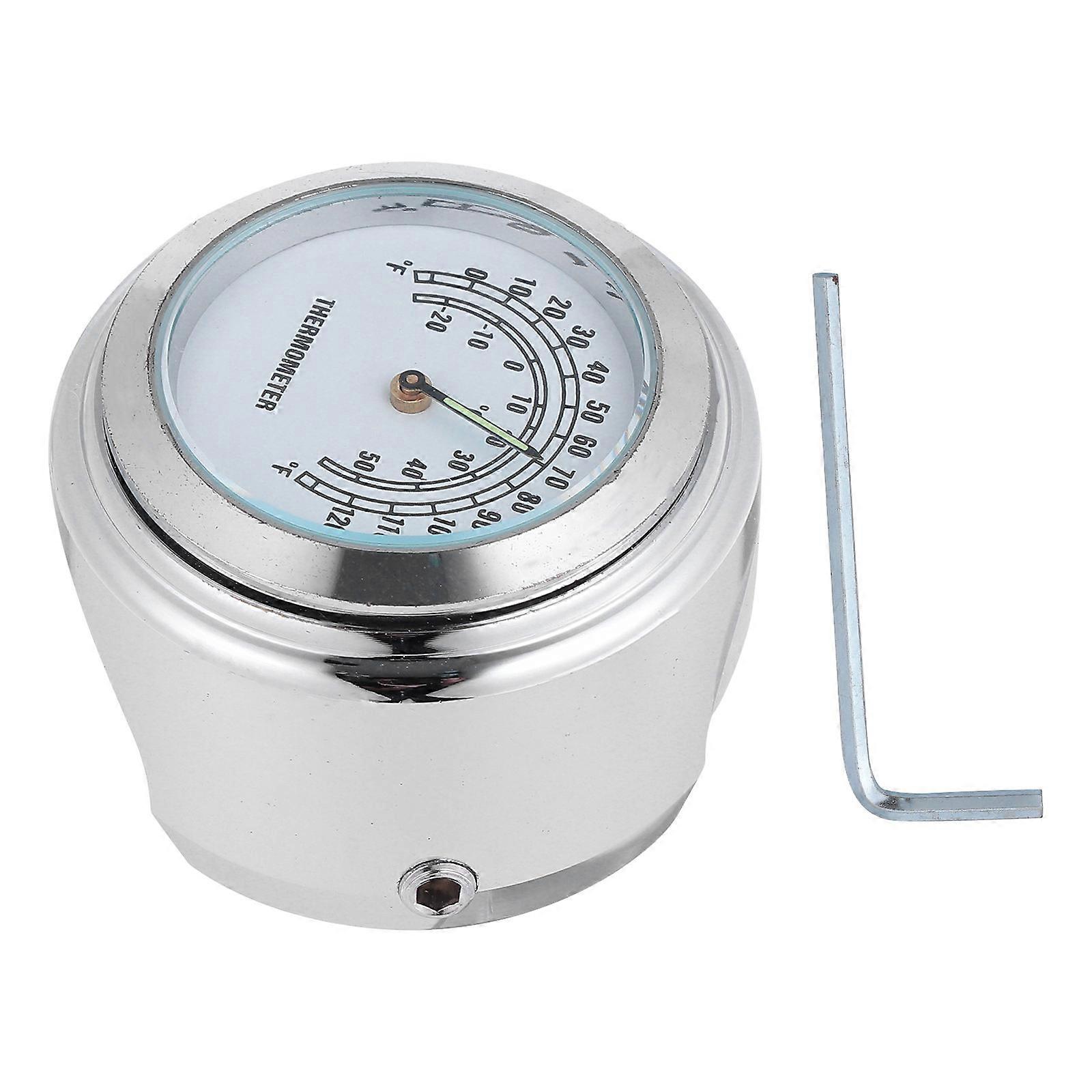 Motorcycle Handlebar Mount Thermometer Round Dial Motorcycle Riders Easy Installation 1Pack