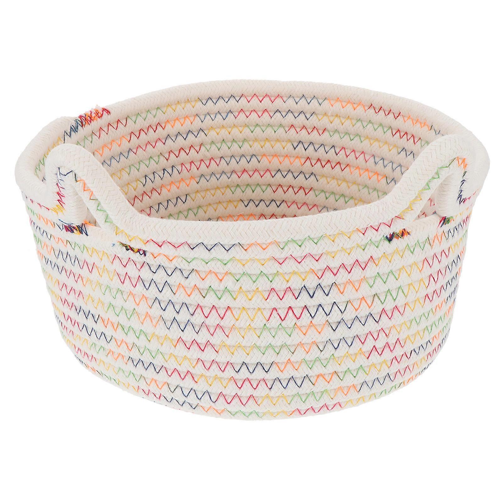 Vävd Förvaringskorg Bomull Rep Förvaringskorg Katt Öra Form Minimalistisk Design Barnkammare 1Set