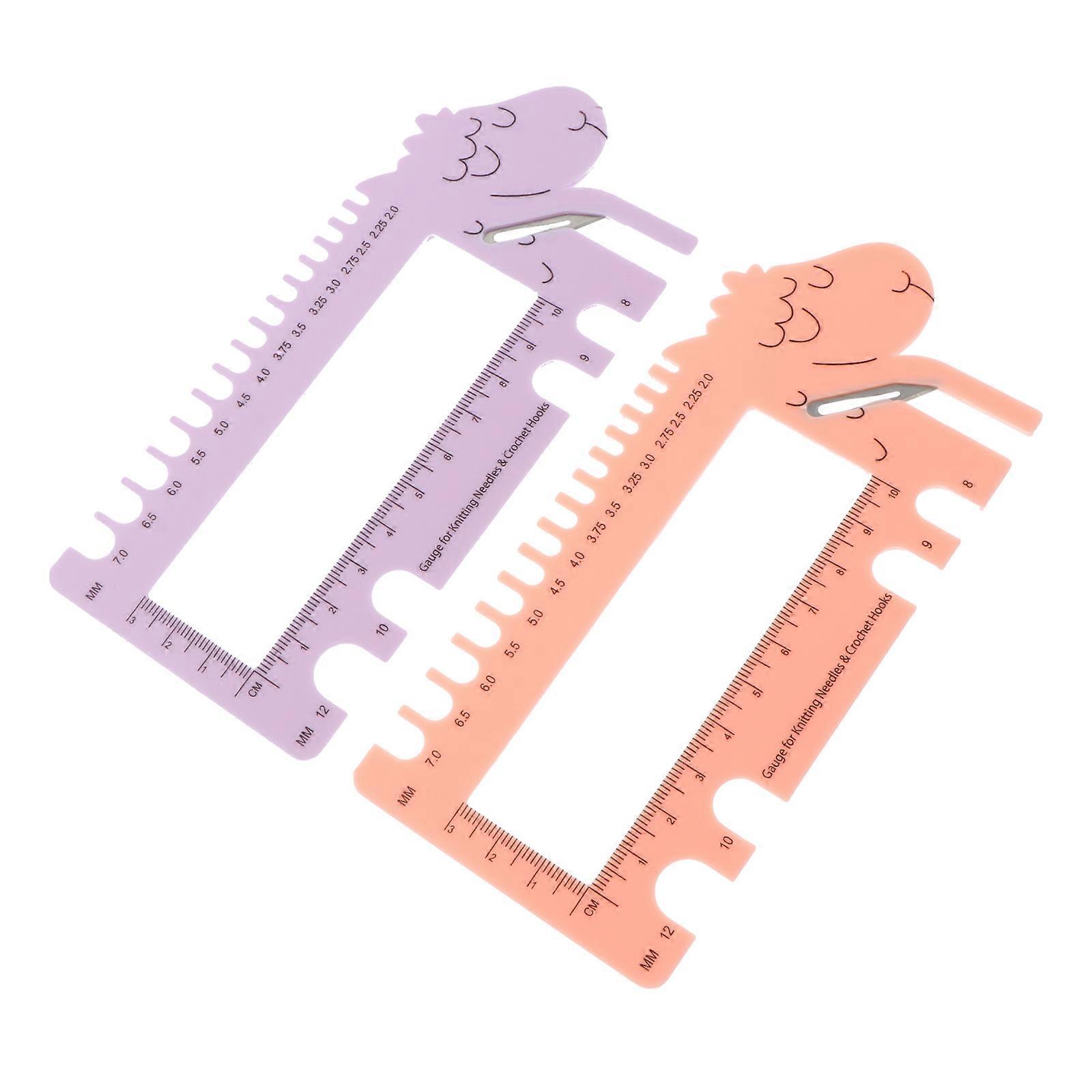 2pcs Sheep Head Gauge Measure Rulers Knitting Needle Gauge Tools Stitch Gauge
