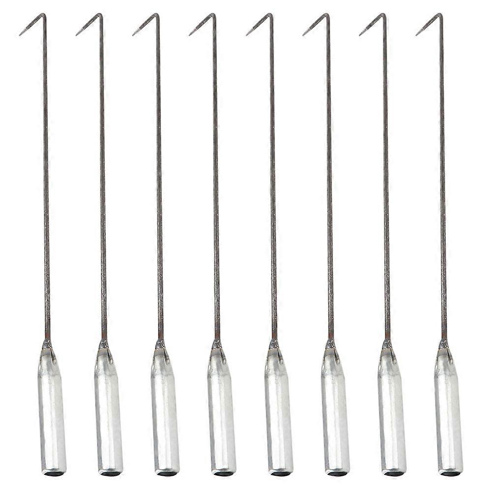 8pcs Long Handle Stove Fire Hooks for Home Use Made of Steel Silver Color