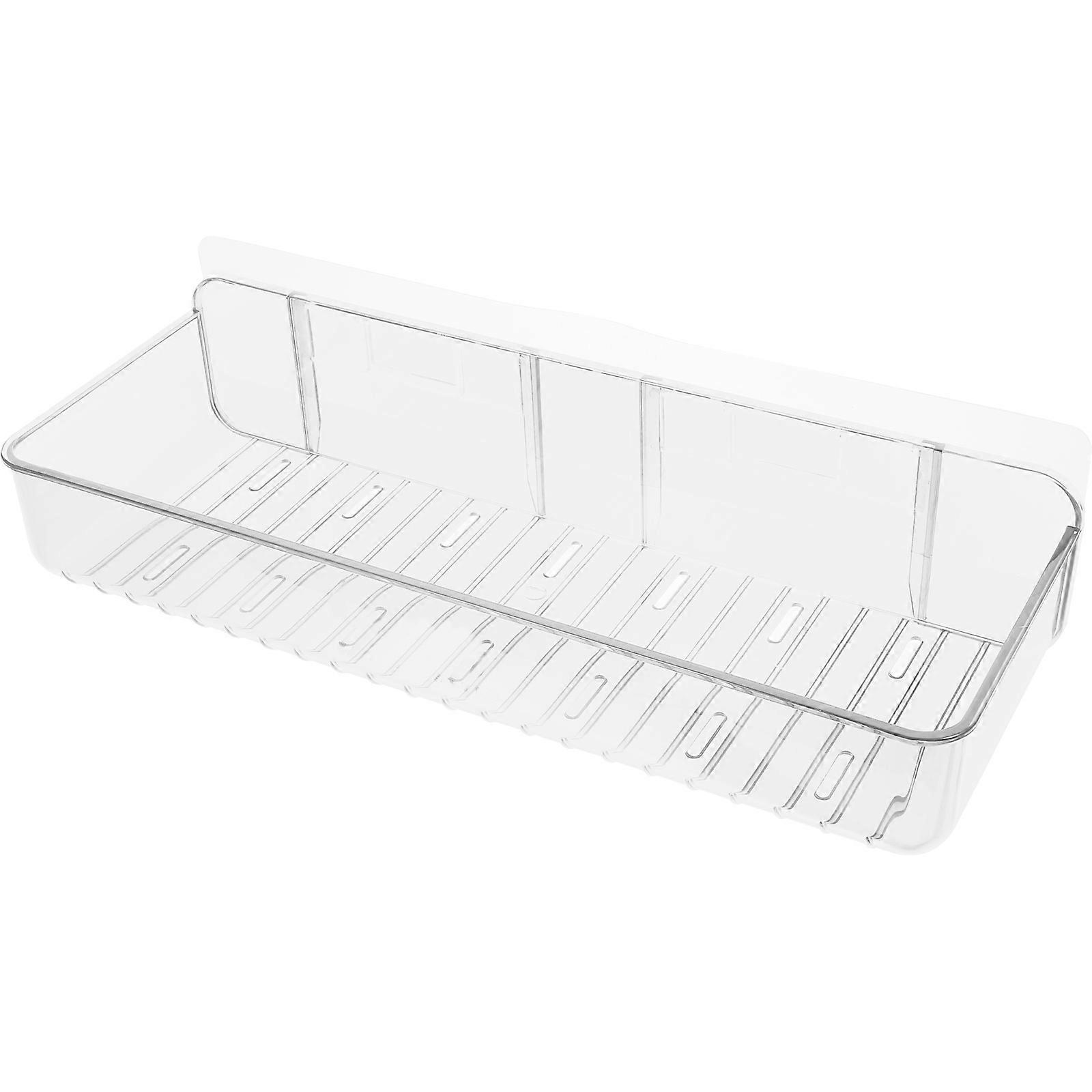 Toilet Storage -Mounted Large Capacity Storage Rounded Edges Kitchen Organizer Transparent 35.5X12X5.5CM 1Pcs