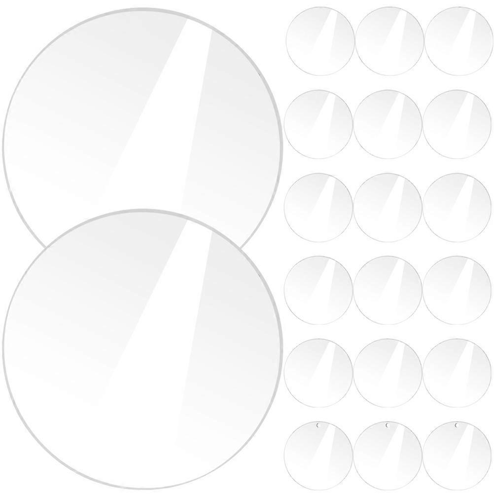 Circular Sheet Disc Transparent Board Photo Frame Replacement Tabletop .93X3.93X0.08in Artists 20Pcs