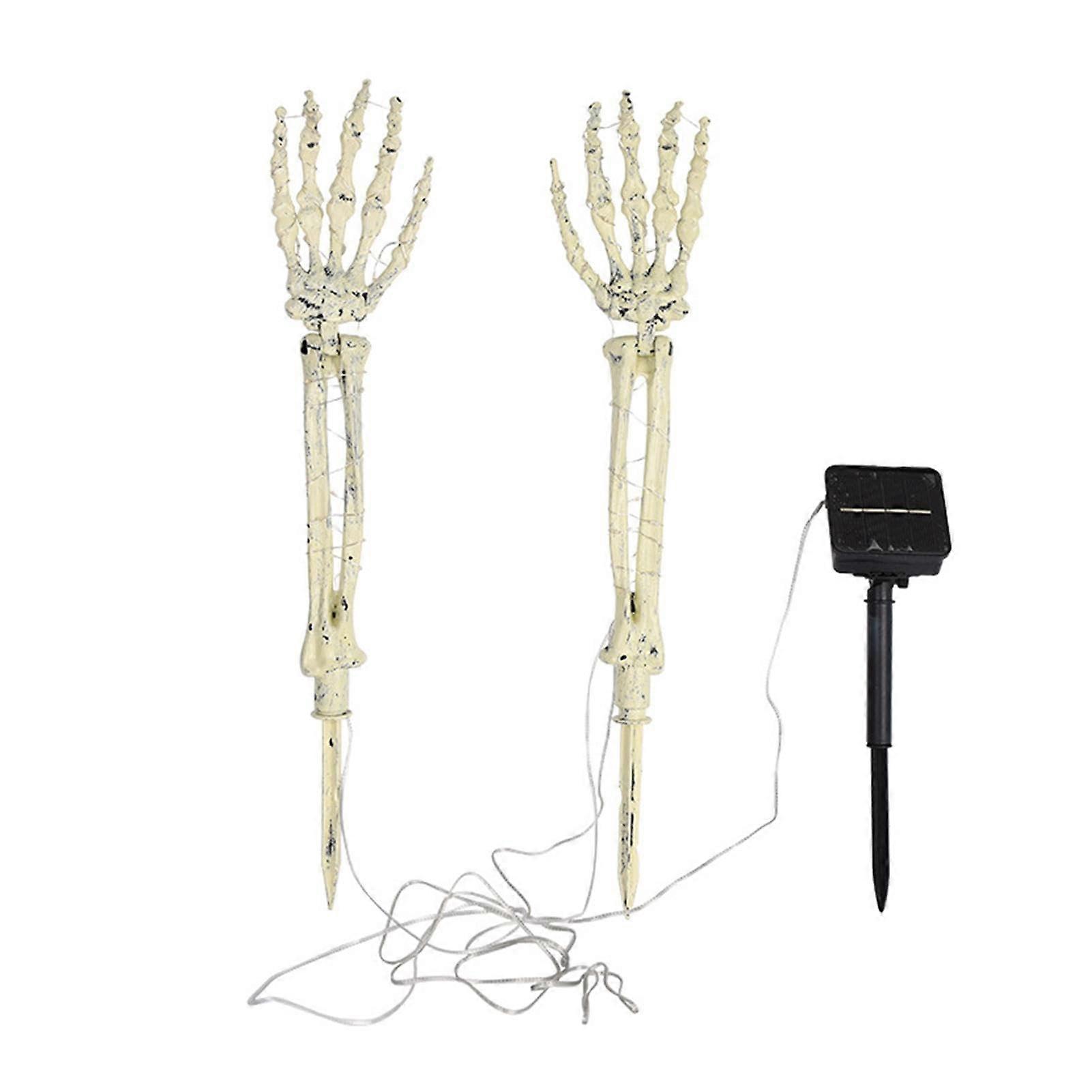 Skeleton Hands Solar-Powered Halloween Decoration, Garden Stake with Realistic Effect, Creepy Skeleton Arm Design
