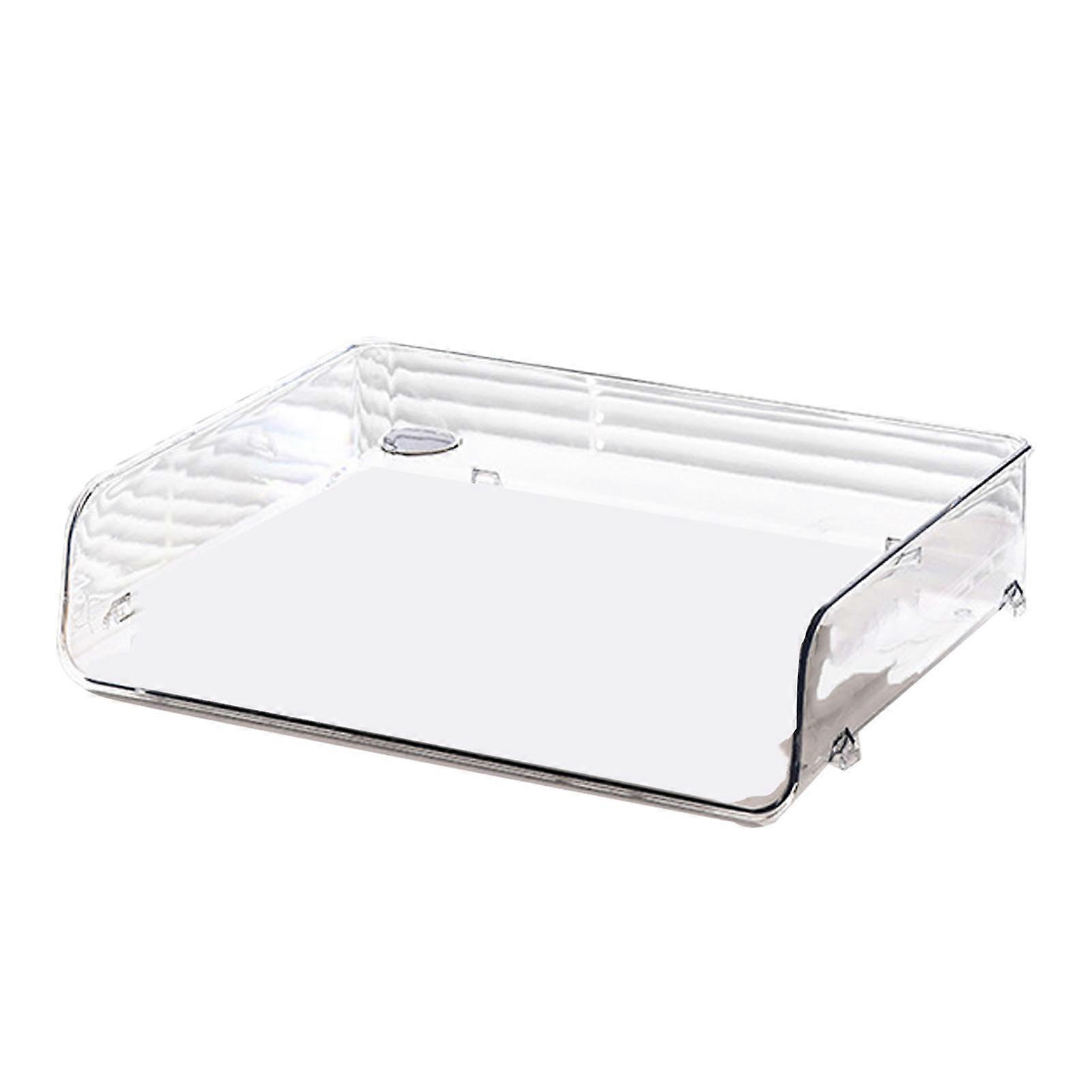 A4 Paper Storage Box Stackable Plastic Large Opening Single Layer Desktop File Organizer for Office
