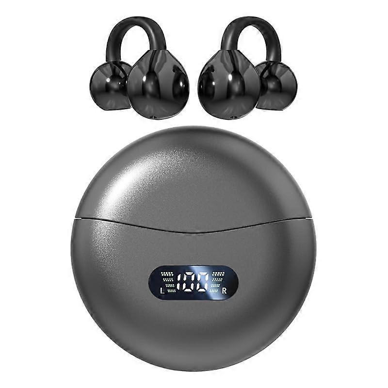 Bluetooth Headphones with Bluetooth 5.4, IPX5 Waterproof, Immersive Bass, Digital Display, Open Type for Sports and Running (Black)