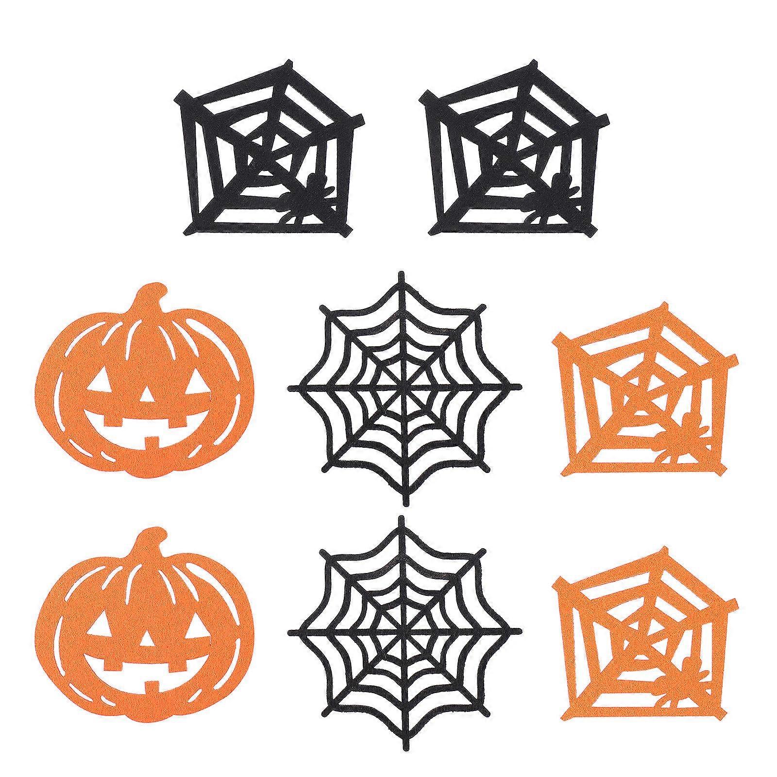 Halloween Themed Coasters Shape Assorted Color Table Protection 8Pcs