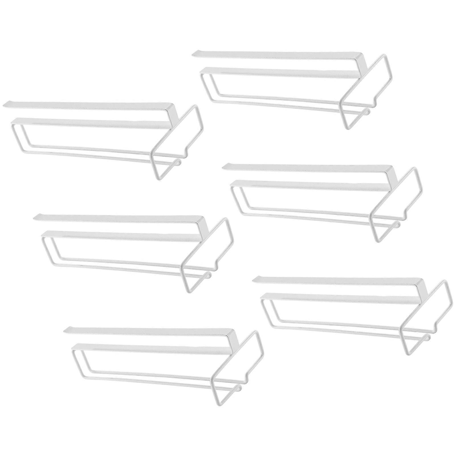 6Pcs Compact Glass Organizers Durable Iron Structure Collision Resistant Design Seamlessly Blend With Kitchens Aesthetic  White