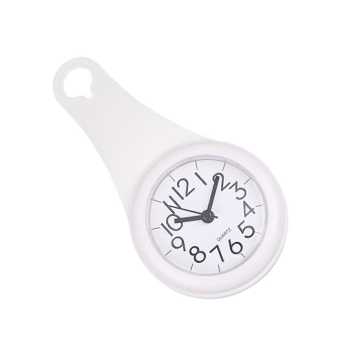Waterproof Clock for Bathroom Timing Made of ABS Safe White Easy to Install and Remove 6.7 Inches