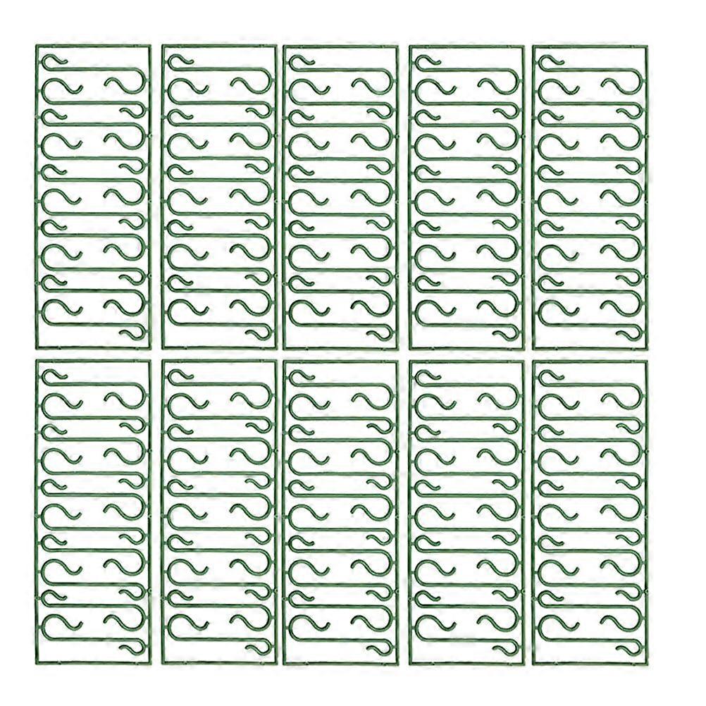 Ornaments Hooks 100Pcs Green Space-Saving Design Plastic Hook for Decoration Use