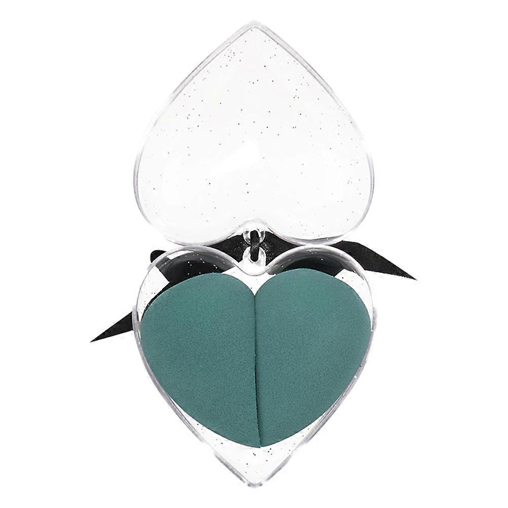 Dark Green Makeup Sponge for Even Foundation Blending with Durable Plastic Material 2pcs