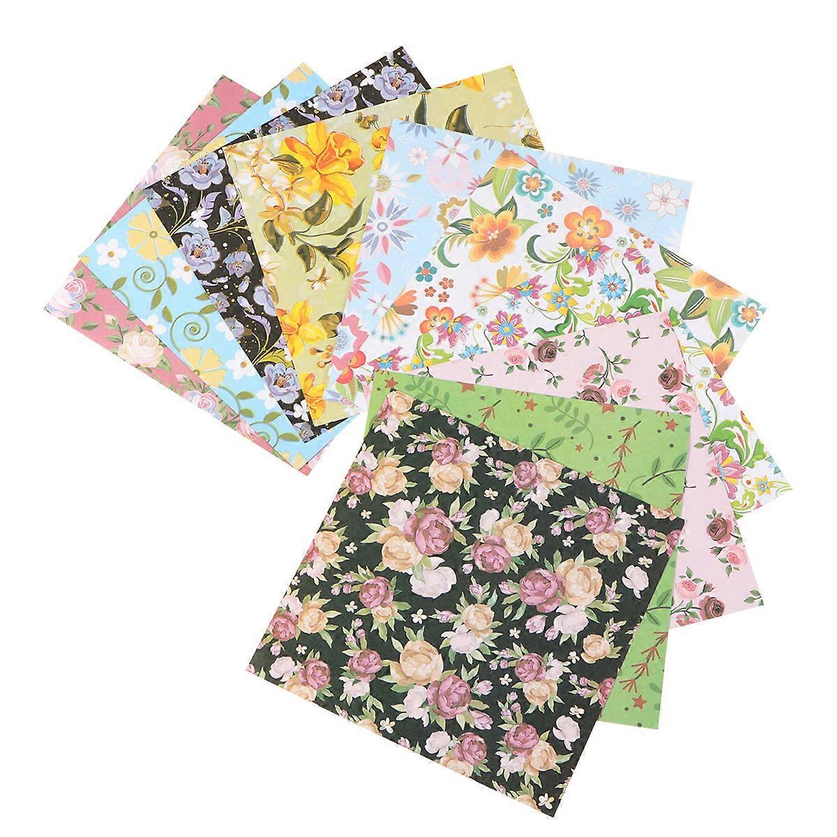 Multicoloured Paper Floral Foldings Single-Side Handicraft Papers For Crafts And Art Projects 15.00X15.00X0.10Cm Square Diy Crafting 120Pcs
