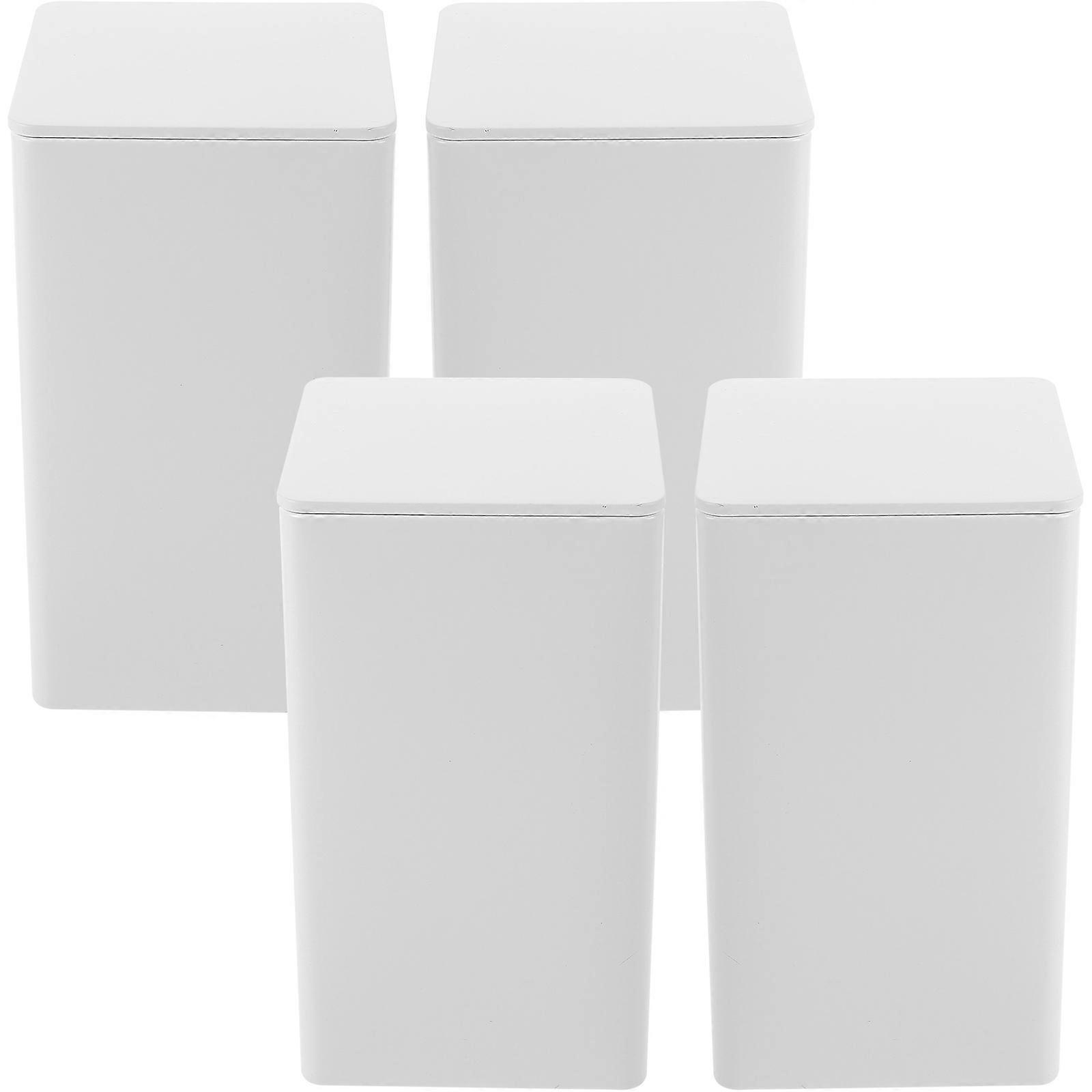 4pcs Airtight Tinplate Tea Jars for Leaves, – Lightweight & Freshness Preserving Storage Containers for Home & Kitchen Organization