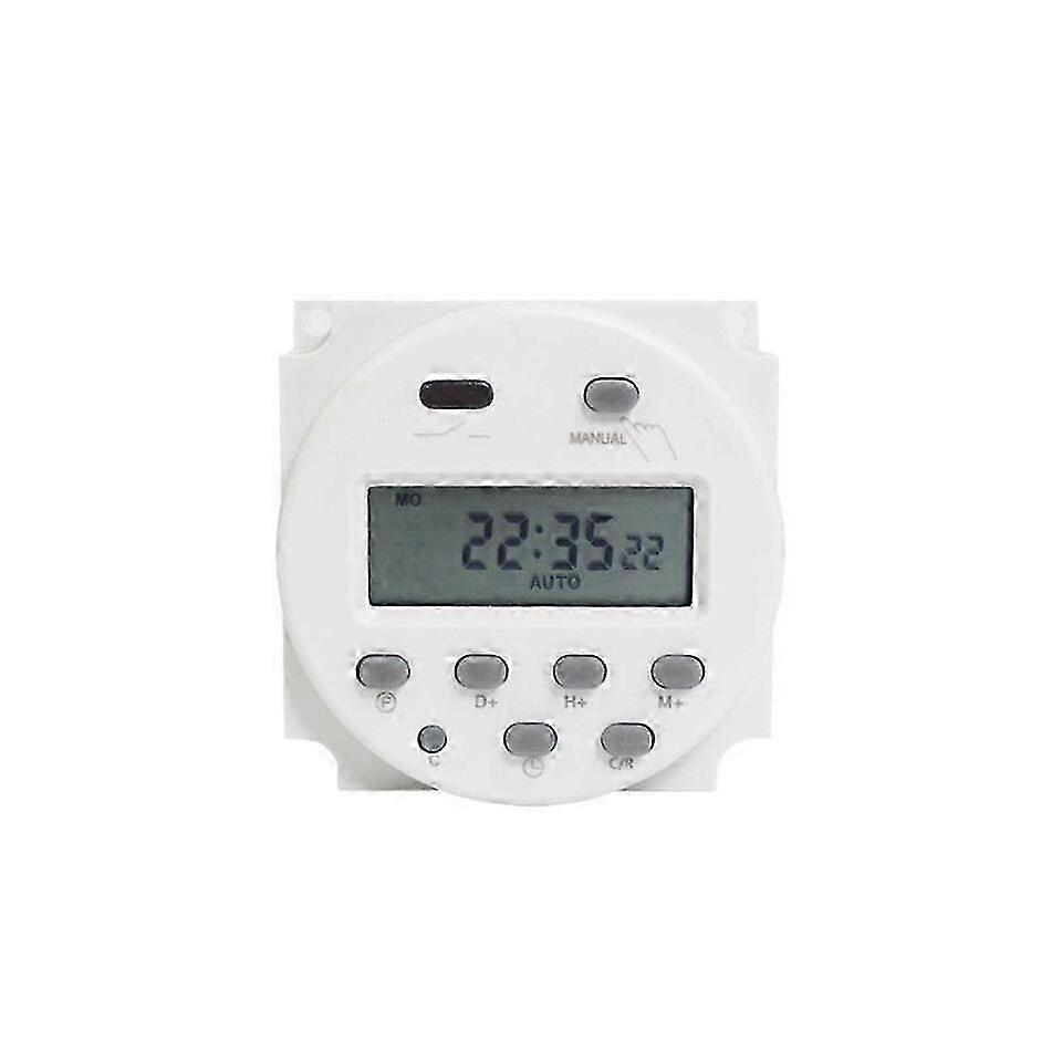 CN101A DC 12V 16A Digital LCD Power Programmable Timer Time Relay Switch White Fk