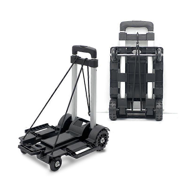 Transportation Folding Trolley Cart Simple Design Rectangular Shape Aluminum Alloy Plastic General Users 39×14.4×13.7in