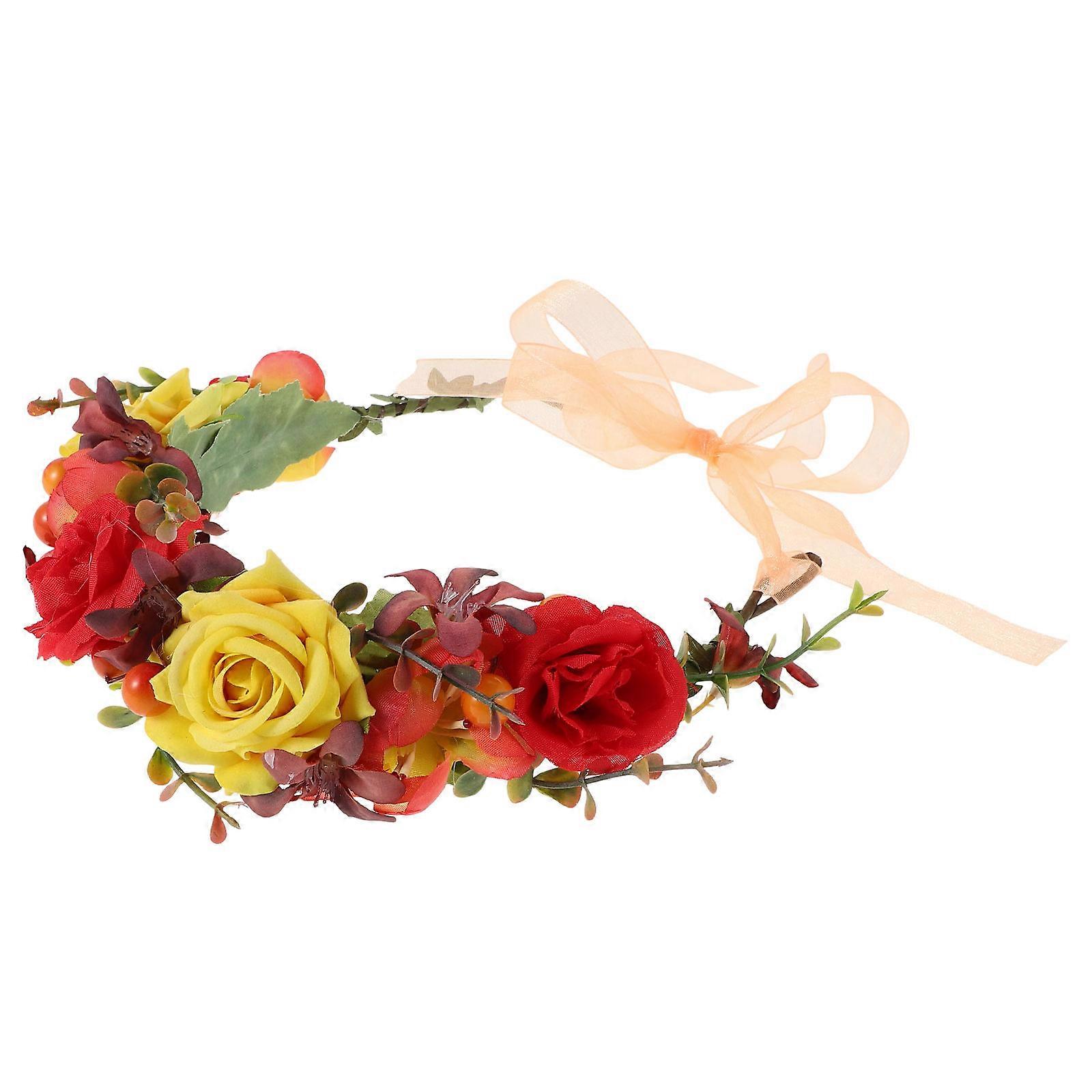 Flower Headband for Bridal and Party Multi Color Fabric Plastic Lightweight Comfortable for Wearing 1PC