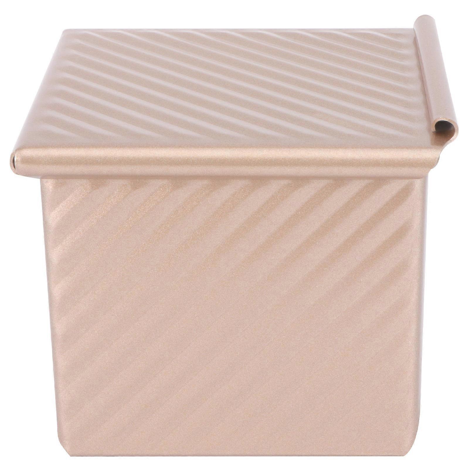 Aluminum Alloy Non-Stick Toast Box Ripple Bread Mold Baking Supplies With Cover For Baking Enthusiasts 3.93x3.93x3.93 Inch