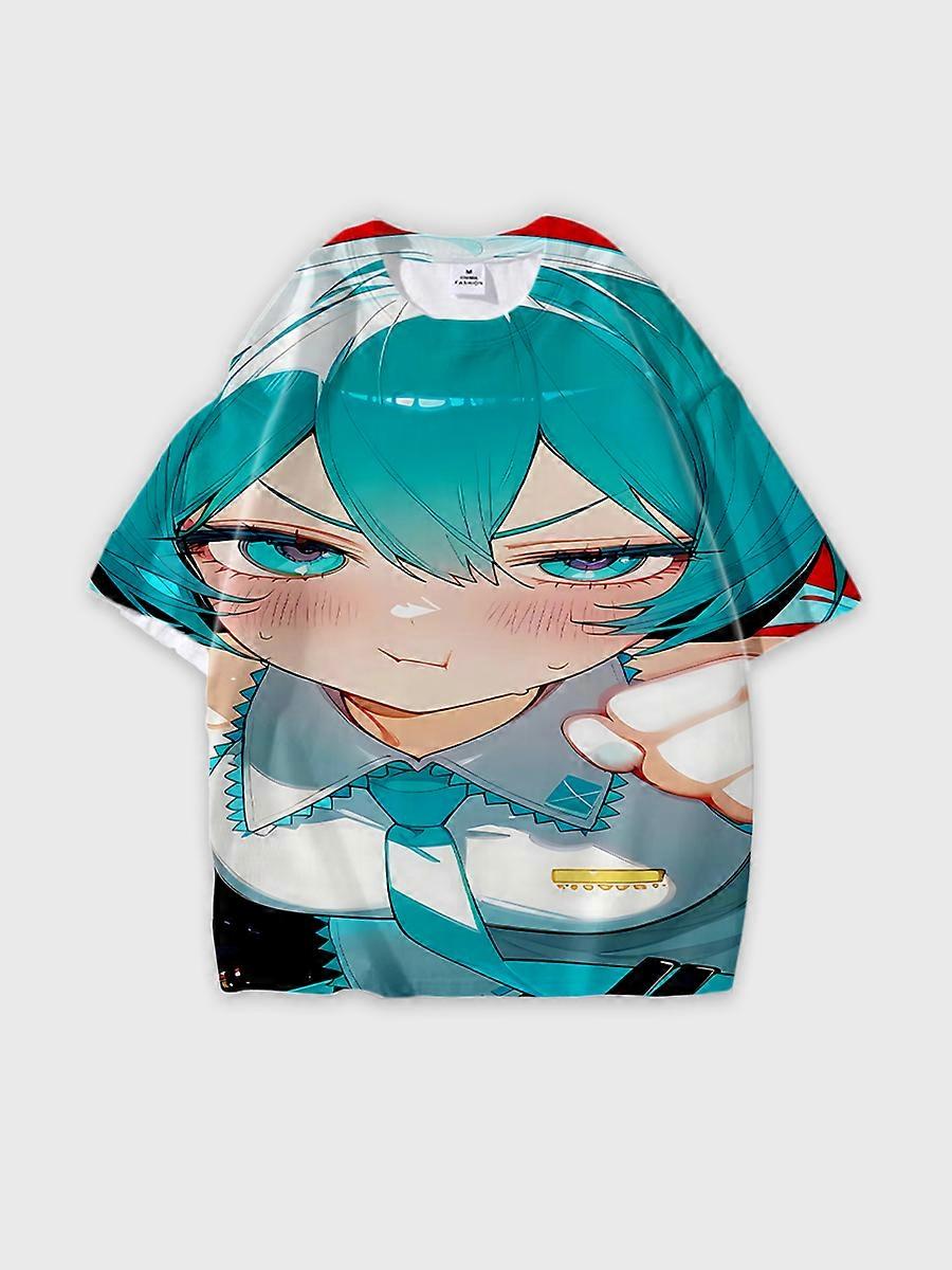 T-shirt round neck Role Pattern loose short sleeve C697