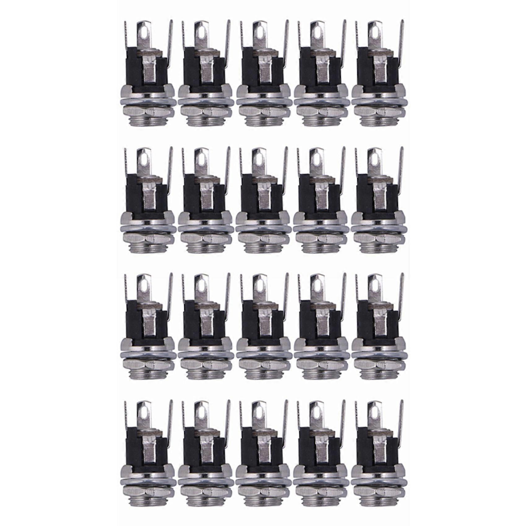 20Pcs DC Power Supply Jack Socket Female Panel Mount Connector 5.5X2.1mm 
