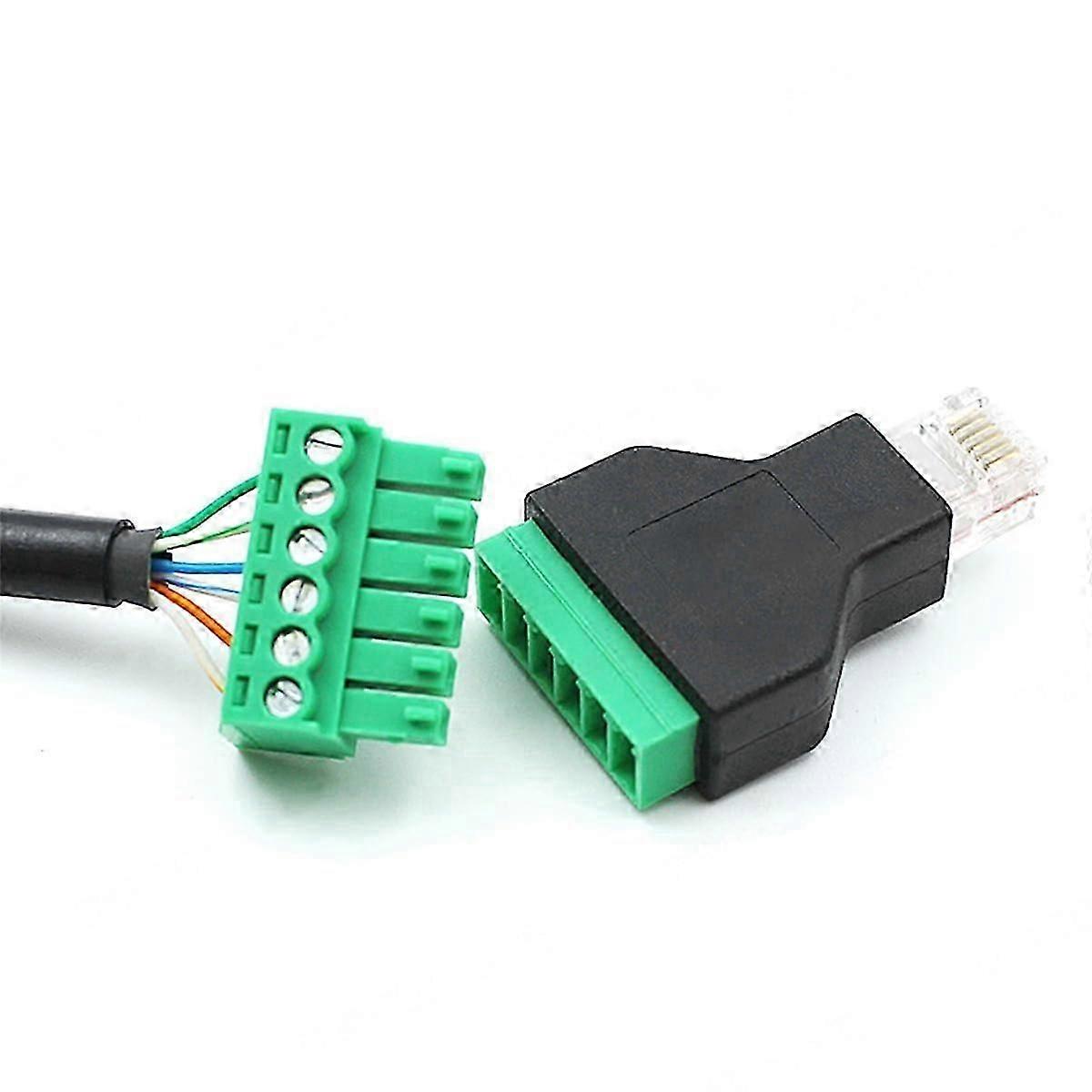 5 件 RJ12 公头至 6 针螺丝接线端子适配器,适用于 Cat3 手机电缆延长,RJ12 6P6C M