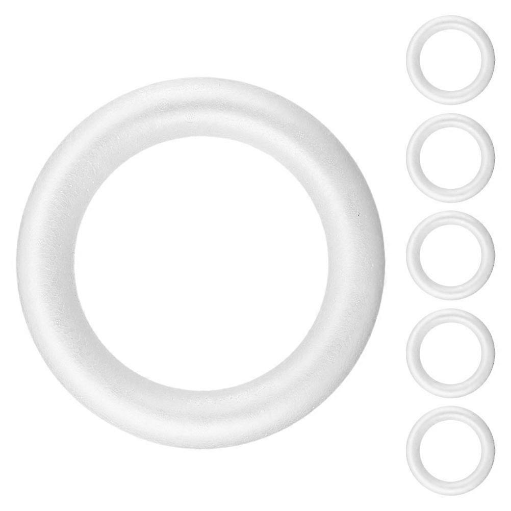 Foam Rings for Crafts White Foam Wreath Forms for DIY 6Pcs Set